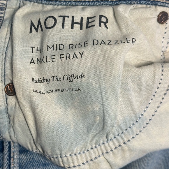 Mother Denim The Mid-Rise Dazzler Ankle Fray Jeans Sz 26 Cropped Cotton Stretch - Picture 9 of 12